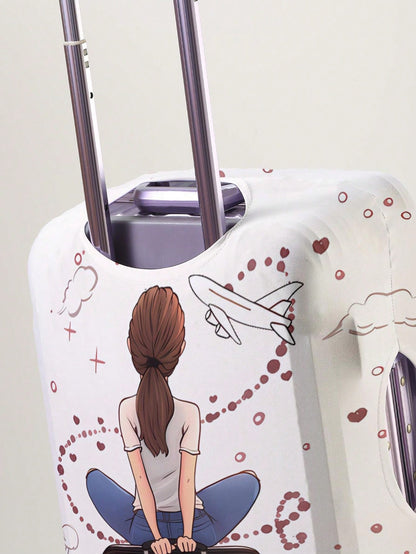 Custom 18-32" Elastic Luggage Cover, Personalized Name/ Custom Text Print, Dustproof Scratch-Resistant Travel Protector An Ideal Choice For Travel