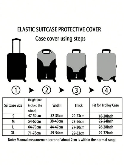 Custom 18-32" Elastic Luggage Cover, Personalized Name/ Custom Text Print, Dustproof Scratch-Resistant Travel Protector An Ideal Choice For Travel