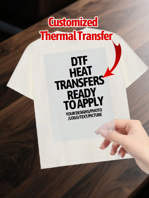 Custom Iron On Transfers, DTF Transfer Film, Personalized Heat Transfer Sticker For T Shirts Bags Hats Pillows Clothes, DIY Photo Logo Text, Wedding Gifts, Birthday, Mother's Day, Father's Day, Gradua