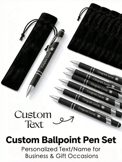 Custom Metal Retractable Ballpoint Pen| Non-Slip Grip + Medium Tip Smooth Writing| Customizable Name/Date/Logo| Business Engraved Pen Teacher's Day Gift| Suitable For Holiday/Birthday Gift, Person