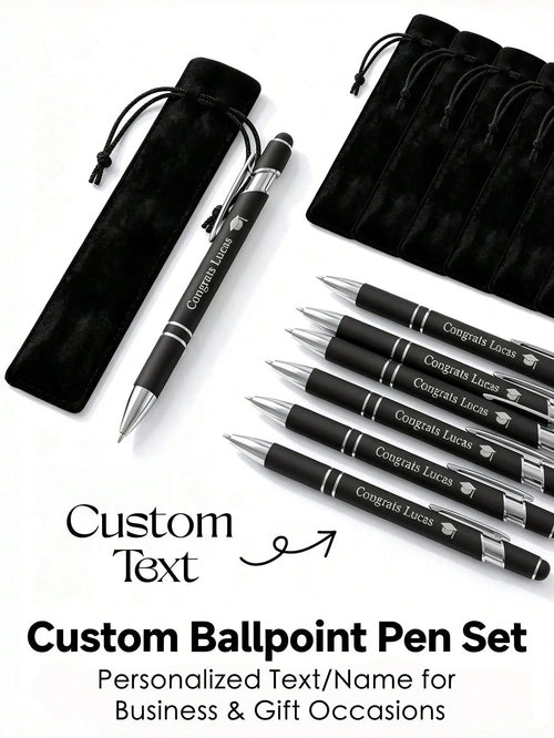 Custom Metal Retractable Ballpoint Pen| Non-Slip Grip + Medium Tip Smooth Writing| Customizable Name/Date/Logo| Business Engraved Pen Teacher's Day Gift| Suitable For Holiday/Birthday Gift, Person