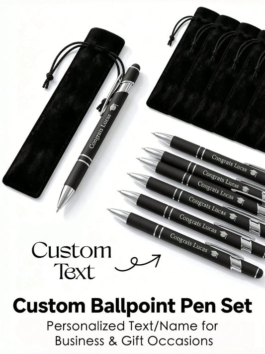 Custom Metal Retractable Ballpoint Pen| Non-Slip Grip + Medium Tip Smooth Writing| Customizable Name/Date/Logo| Business Engraved Pen Teacher's Day Gift| Suitable For Holiday/Birthday Gift, Person