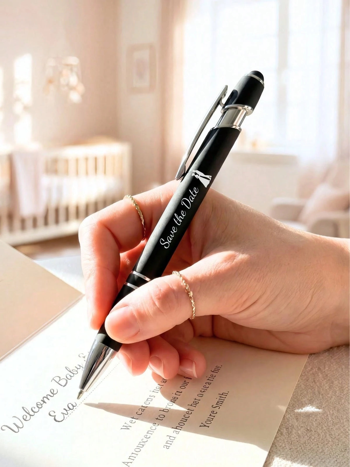 Custom Metal Retractable Ballpoint Pen| Non-Slip Grip + Medium Tip Smooth Writing| Customizable Name/Date/Logo| Business Engraved Pen Teacher's Day Gift| Suitable For Holiday/Birthday Gift, Person