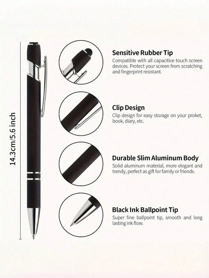 Custom Metal Retractable Ballpoint Pen| Non-Slip Grip + Medium Tip Smooth Writing| Customizable Name/Date/Logo| Business Engraved Pen Teacher's Day Gift| Suitable For Holiday/Birthday Gift, Person
