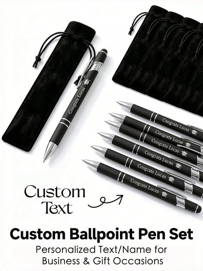 Custom Metal Retractable Ballpoint Pen| Non-Slip Grip + Medium Tip Smooth Writing| Customizable Name/Date/Logo| Business Engraved Pen Teacher's Day Gift| Suitable For Holiday/Birthday Gift, Person