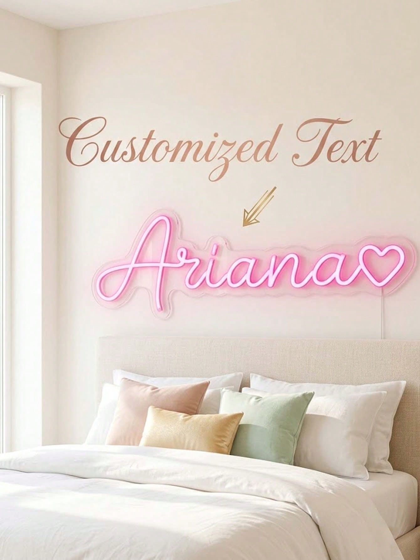 Custom Neon Signs, Neon Sign Customizable For Wall Decor, Personalized Neon Sign For Wedding, Birthday Party, Bedroom, Bar, Salon, Business Shop, Name Logo, Led Sign, Halloween, Christmas Gifts, Roman