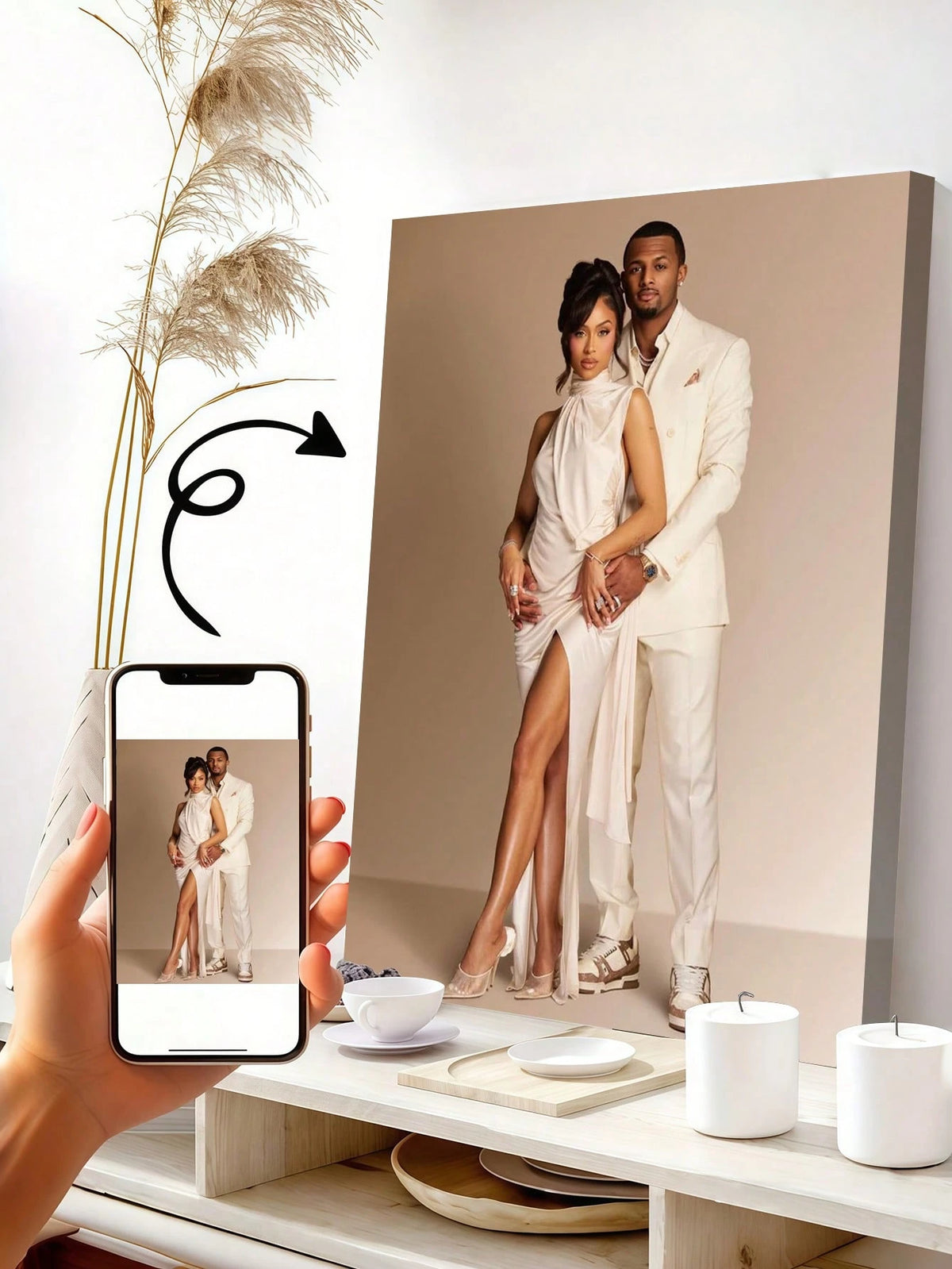 Custom Single Photo Canvas Painting, Photo To Canvas Conversion, Any Photo Can Be Customized, Multiple Sizes Available, Decorative Painting Can Be Customized. Ideal For Valentine's Day, Birthday Or Gr