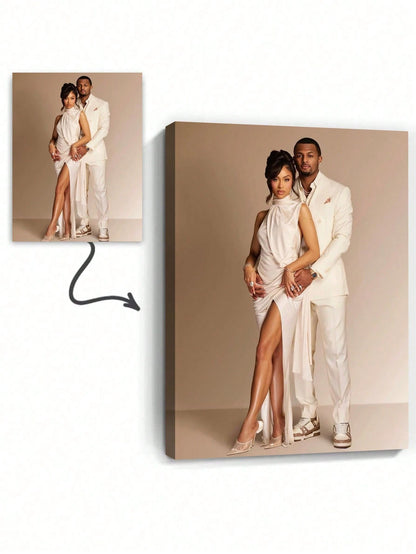 Custom Single Photo Canvas Painting, Photo To Canvas Conversion, Any Photo Can Be Customized, Multiple Sizes Available, Decorative Painting Can Be Customized. Ideal For Valentine's Day, Birthday Or Gr