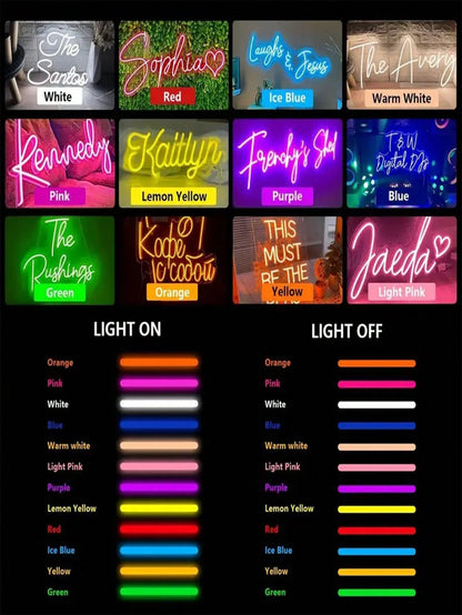 Customizable LED Neon Sign, Personalized Neon Wall Decor With Heart Shape Ending, Wall-Mounted, Suitable For Bedroom, Party, Living Room, Wedding Decoration, Christmas, Halloween, Thanksgiving, Birthd