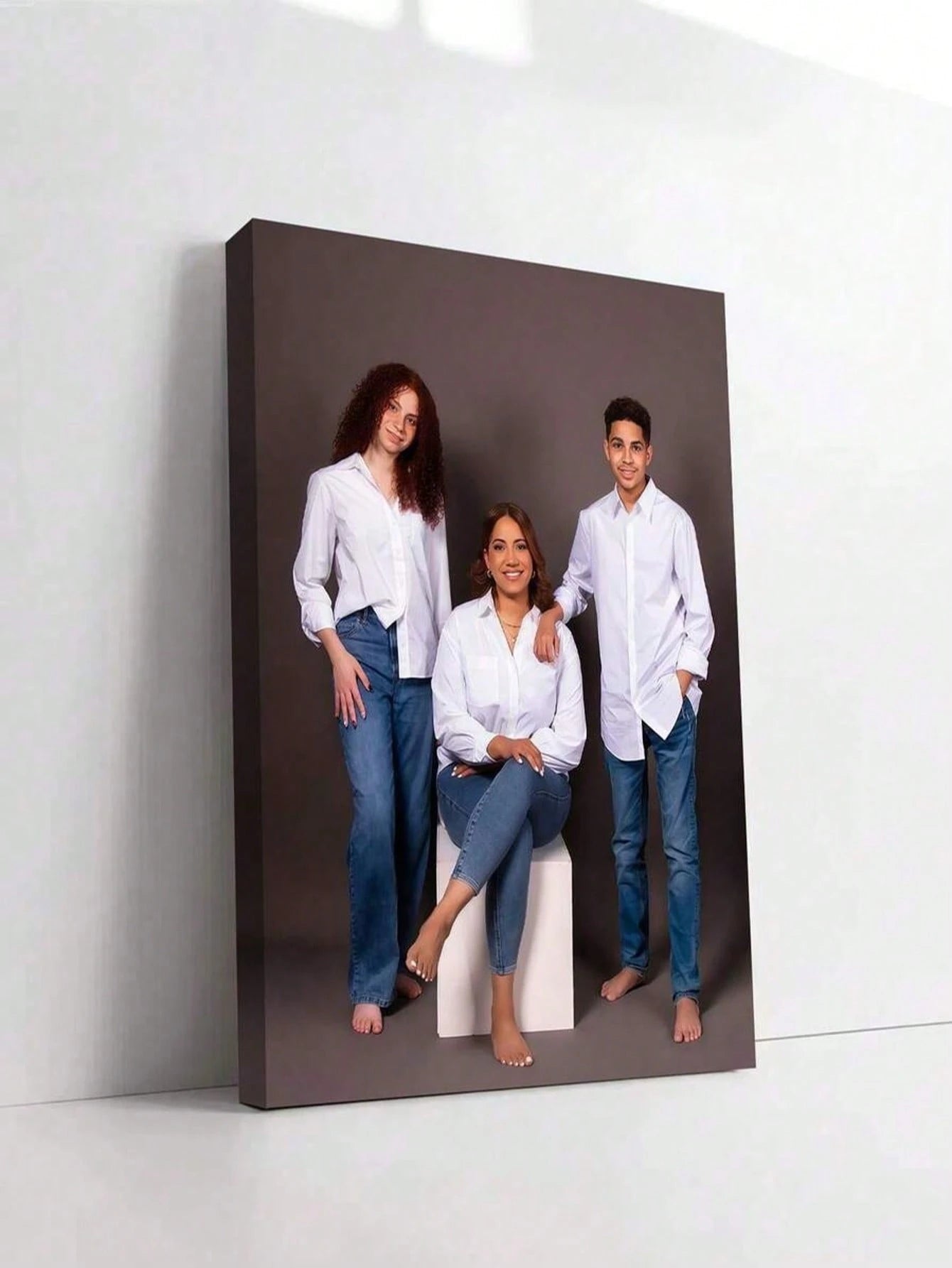 Customizable Photo Frame Canvas Art Prints, Suitable For Home Decor- Personalized Hanging Wall Art With Pine Wood Frame, Applicable For Living Room, Bedroom, Home Office- Fashionable Themed Art Canv