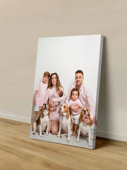 Customizable Photo Frame Canvas Art Prints, Suitable For Home Decor- Personalized Hanging Wall Art With Pine Wood Frame, Applicable For Living Room, Bedroom, Home Office- Fashionable Themed Art Canv