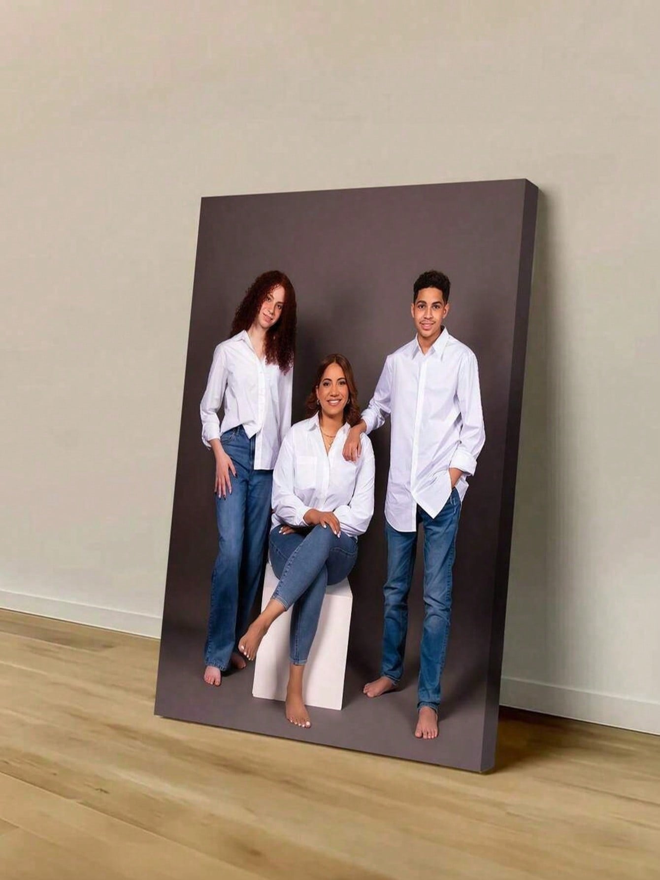 Customizable Photo Frame Canvas Art Prints, Suitable For Home Decor- Personalized Hanging Wall Art With Pine Wood Frame, Applicable For Living Room, Bedroom, Home Office- Fashionable Themed Art Canv