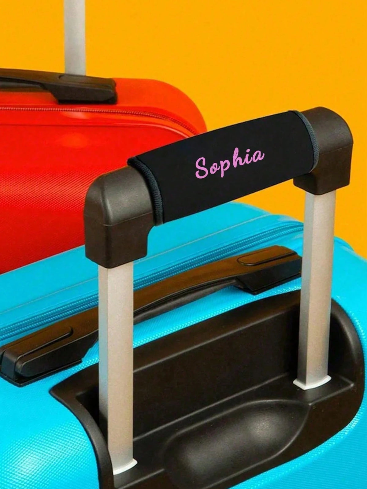 Customized Luggage Cover, Customizable Text Luggage Protector, Luggage Accessory, 14x15cm, Orange/Red/Blue/Yellow/Rose Red/Black/Green, Luggage Wrap, Mother's Day Gift, Easter Gift, Christmas Gift