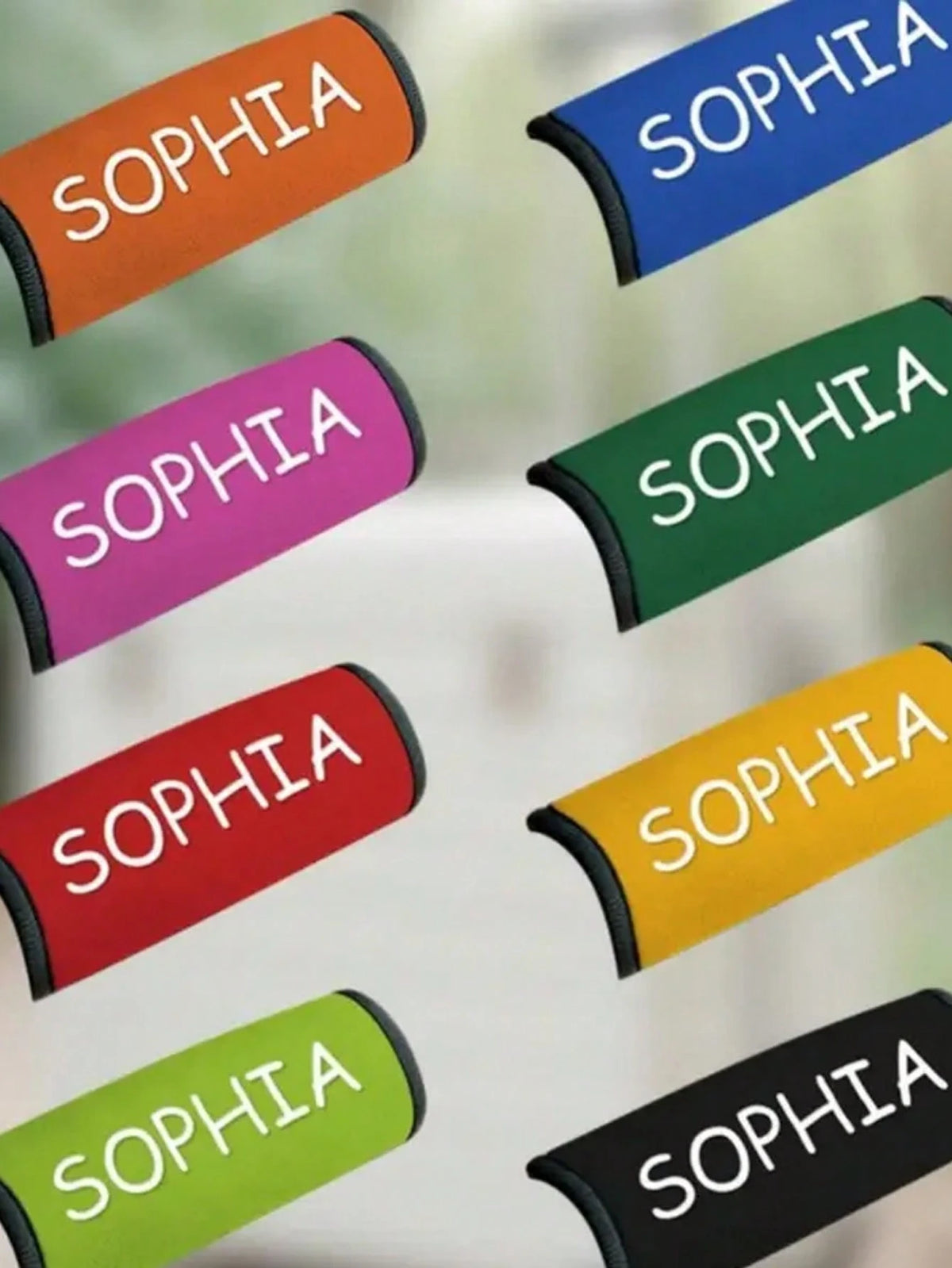 Customized Name, Personalized Soft Touch Luggage Handle Wrap- Fashionable And Durable Luggage Tag, Suitcase Handle Protector, Suitable For Travel, Train And Plane, Fits Most Luggage Handles, Availabl
