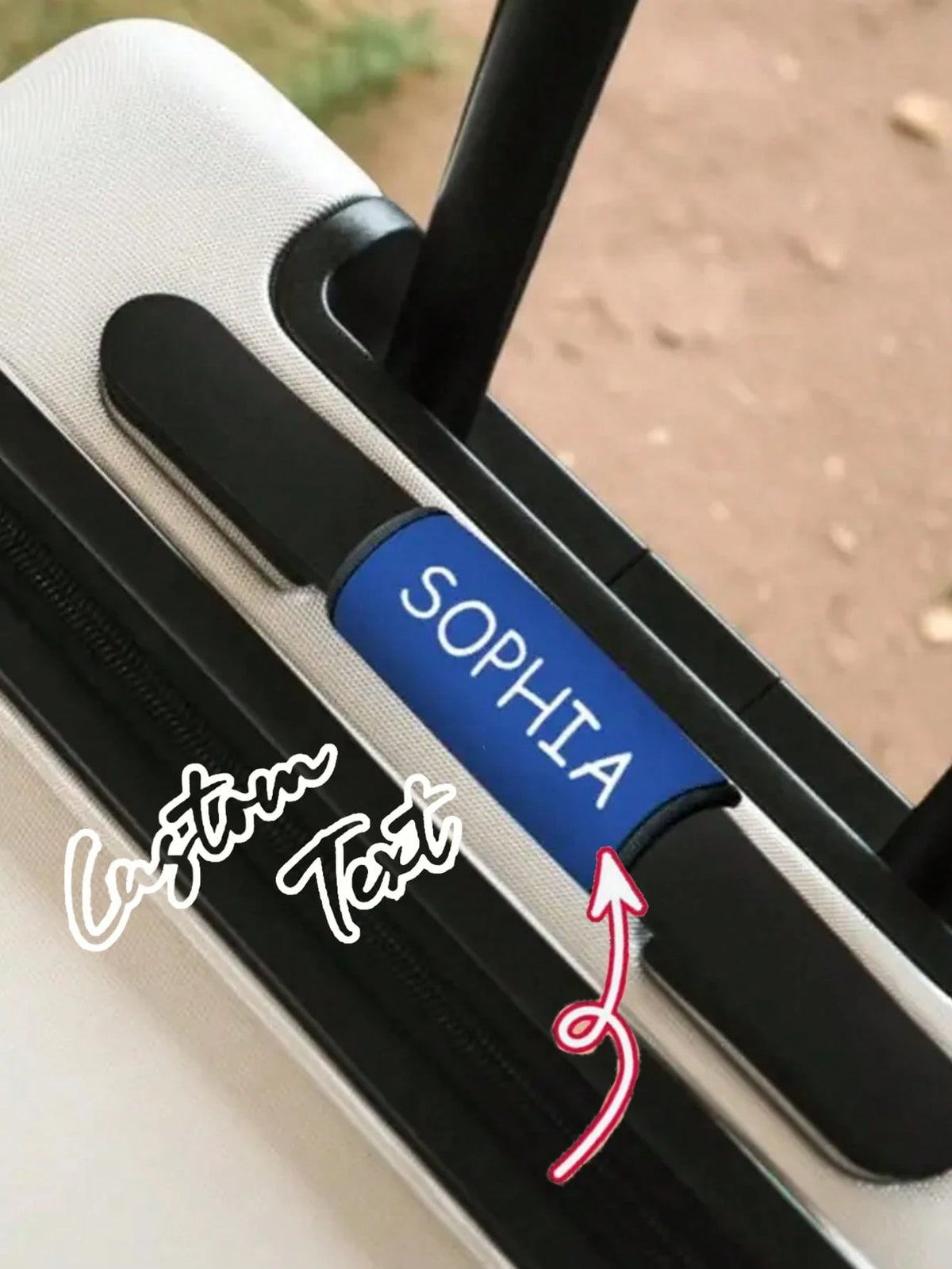 Customized Name, Personalized Soft Touch Luggage Handle Wrap- Fashionable And Durable Luggage Tag, Suitcase Handle Protector, Suitable For Travel, Train And Plane, Fits Most Luggage Handles, Availabl