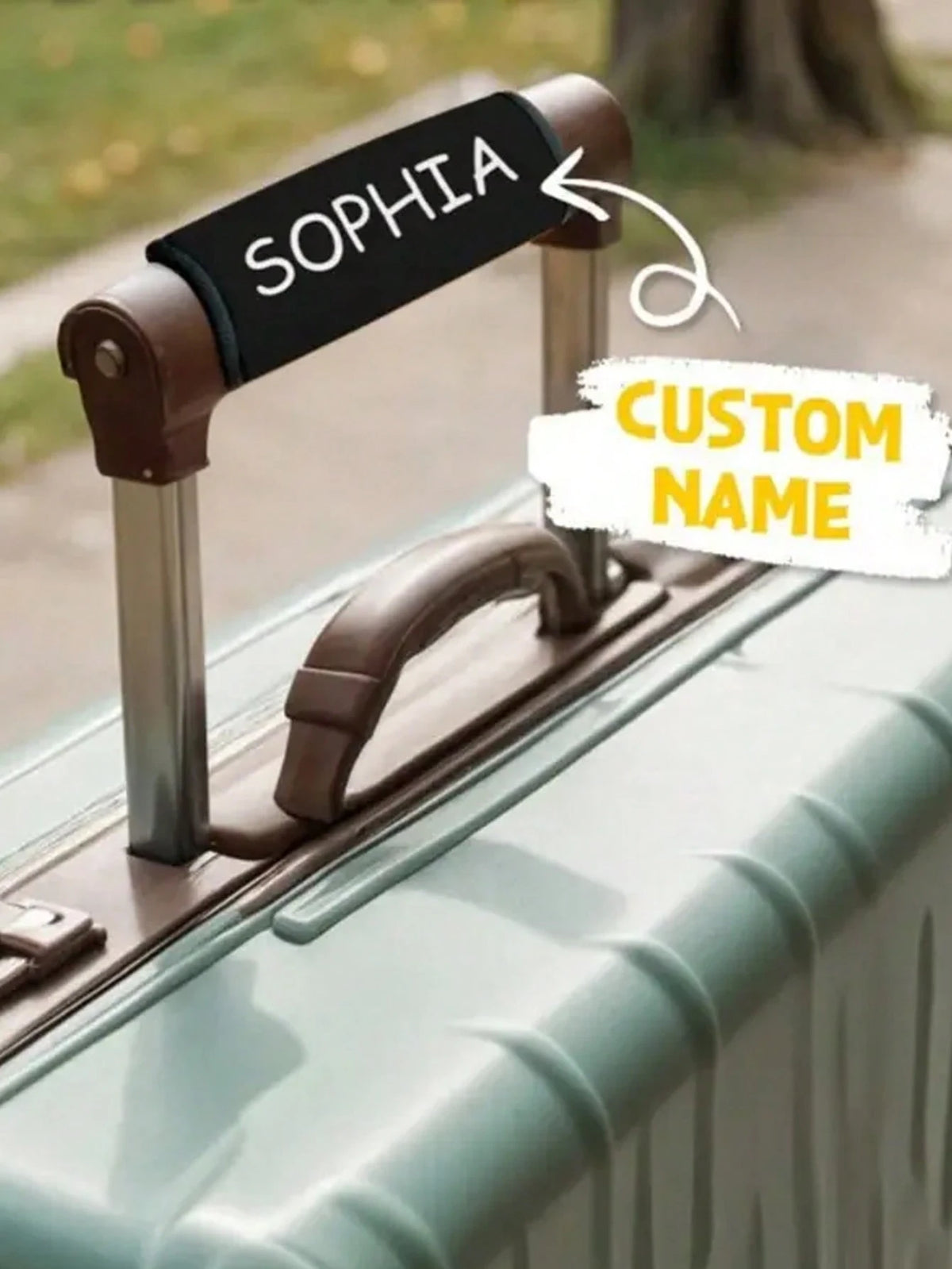 Customized Name, Personalized Soft Touch Luggage Handle Wrap- Fashionable And Durable Luggage Tag, Suitcase Handle Protector, Suitable For Travel, Train And Plane, Fits Most Luggage Handles, Availabl