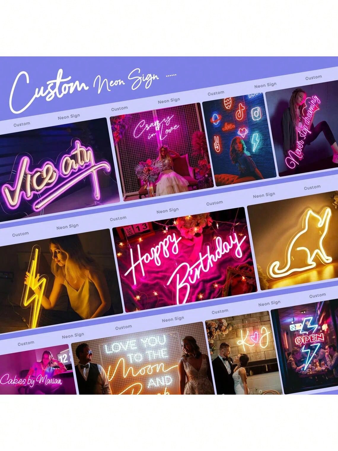 Customized New Year Neon Signs, Customizable Neon Signs For Wall Decoration, Personalized Neon Signs For Weddings, Birthday Parties, Bedrooms, Bars, Salons, Commercial Stores, Name Signs, Etc LED Sign