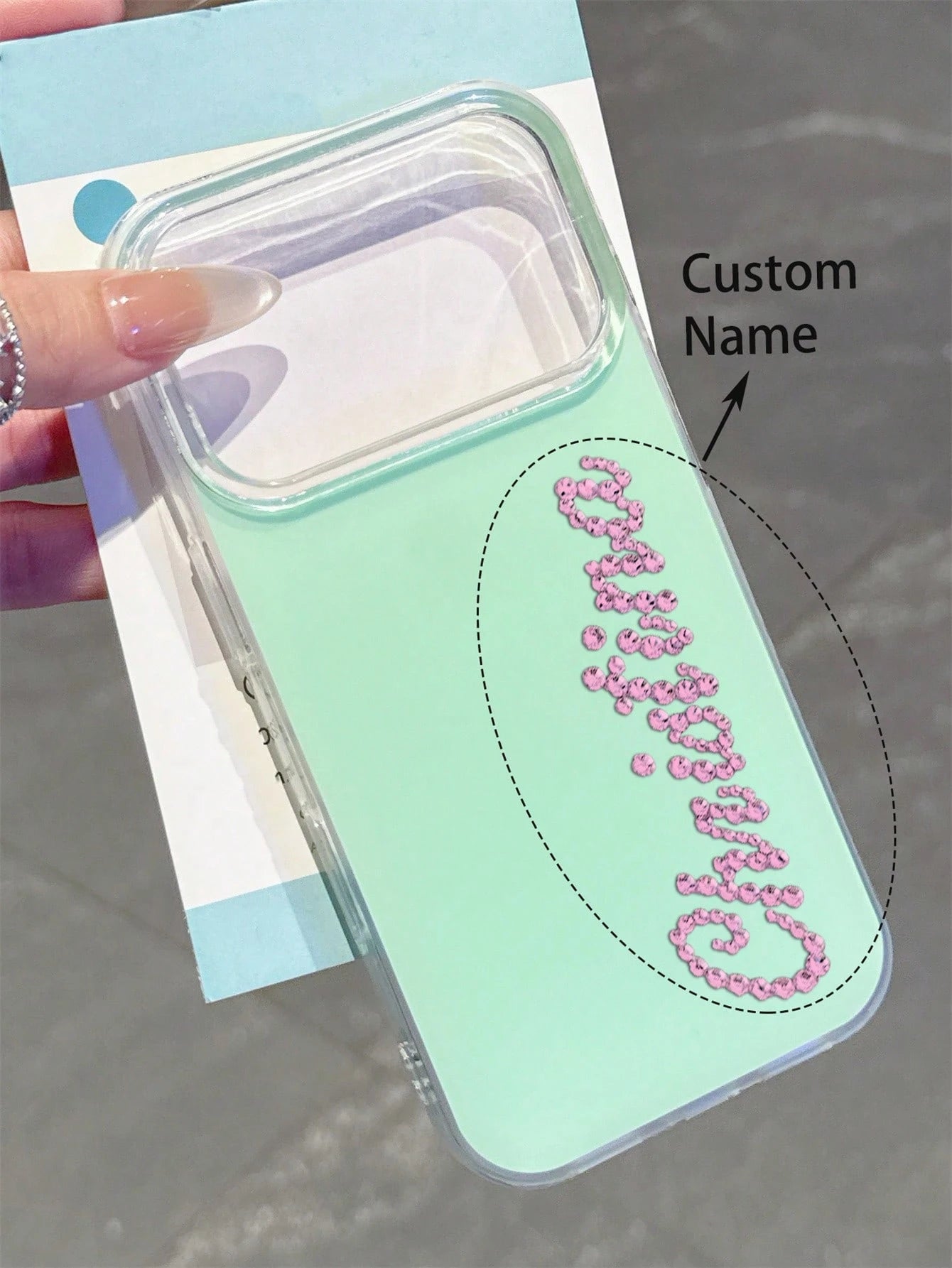 Customized Personalized Letter Name Minimalist Rhinestone Design Phone Case, Compatible With IPhone 17 Pro Max, 17, 16, 15, 14, 13, 12, 11 Pro Max, 14, 15, 16 Plus, Shock-Proof Protective Cover
