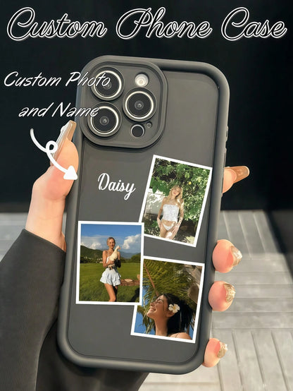 Customized Photo Soft Silicone Phone Case, Minimalist, Fashionable, Cute, Unique Design, Full Coverage Phone Protector, Personalized Gift For Valentine's Day, Wedding, Anniversary, Compatible With Iph