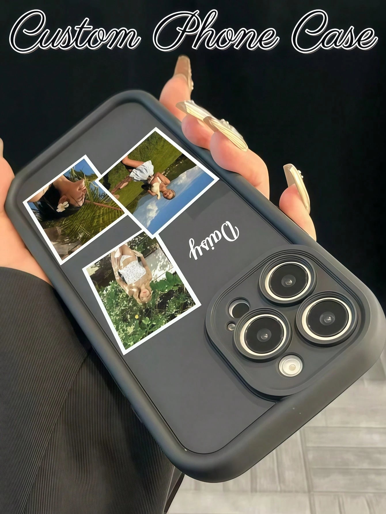 Customized Photo Soft Silicone Phone Case, Minimalist, Fashionable, Cute, Unique Design, Full Coverage Phone Protector, Personalized Gift For Valentine's Day, Wedding, Anniversary, Compatible With Iph