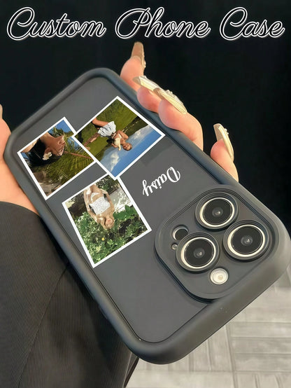 Customized Photo Soft Silicone Phone Case, Minimalist, Fashionable, Cute, Unique Design, Full Coverage Phone Protector, Personalized Gift For Valentine's Day, Wedding, Anniversary, Compatible With Iph