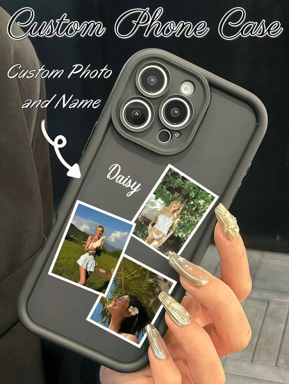 Customized Photo Soft Silicone Phone Case, Minimalist, Fashionable, Cute, Unique Design, Full Coverage Phone Protector, Personalized Gift For Valentine's Day, Wedding, Anniversary, Compatible With Iph