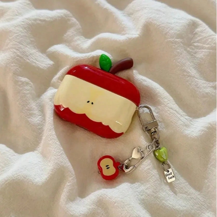 Cute Apple Element 1pc 3D Apple Style Protective Case Compatible With Airpods Pro 1st/2nd/3rd/4th Generation Bluetooth Earphone Cases Spring Birthday Gift Anniversary