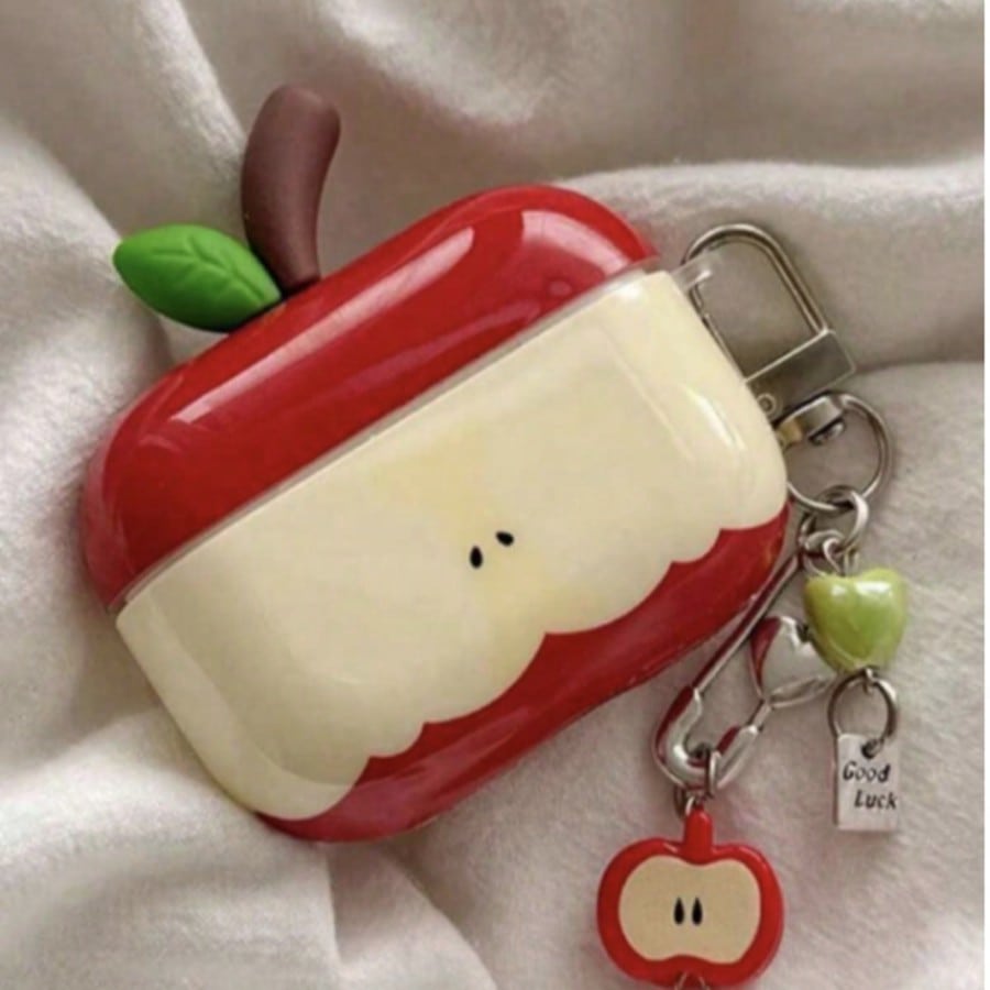 Cute Apple Element 1pc 3D Apple Style Protective Case Compatible With Airpods Pro 1st/2nd/3rd/4th Generation Bluetooth Earphone Cases Spring Birthday Gift Anniversary