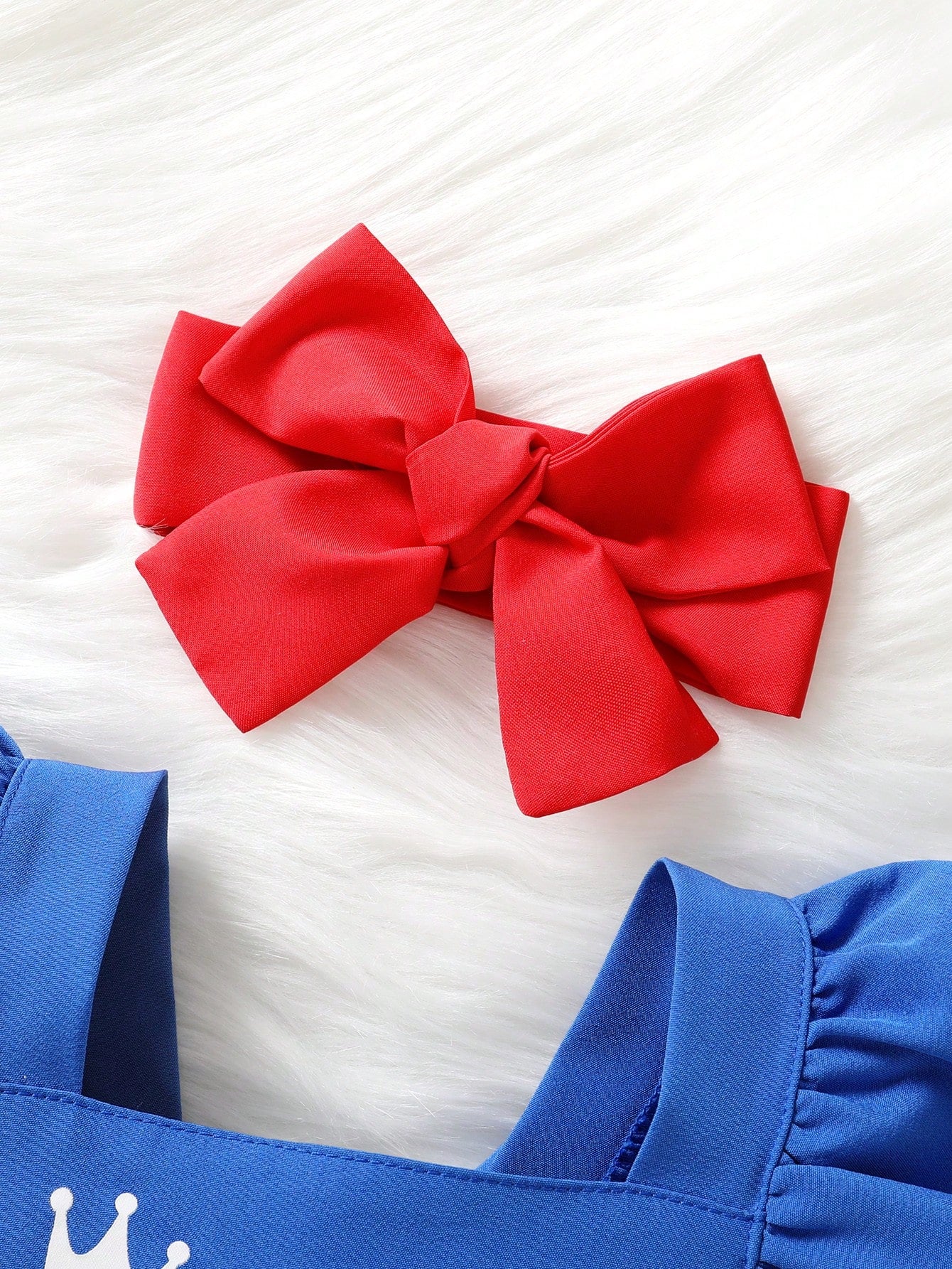 Cute Baby Girls Soft & Cozy Fashionable Crown & Letter Print Bow Decor One-Piece Dress With Headband, Casual Party Vacation Outfit, Spring/Summer