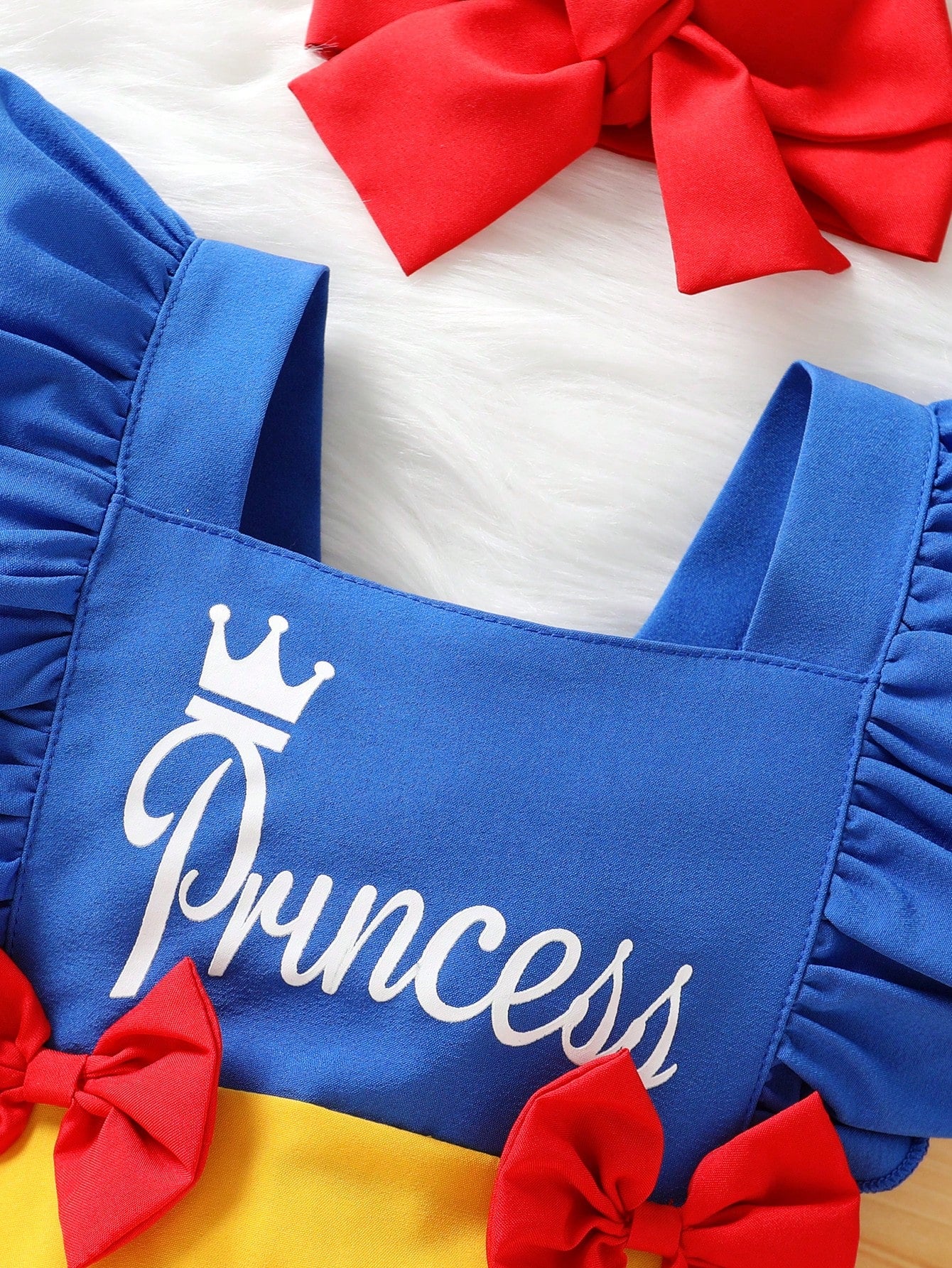 Cute Baby Girls Soft & Cozy Fashionable Crown & Letter Print Bow Decor One-Piece Dress With Headband, Casual Party Vacation Outfit, Spring/Summer