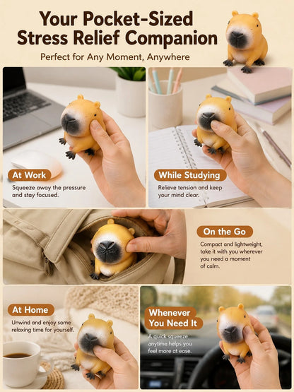 Cute Capybara Squeeze Toy, Fun Stress Relief Toy, Adorable Pet Animal Toy, Suitable For Educational Games, Stress Relief For Teens And Adults, Perfect For Back To School Season, Room Decor And Hallowe