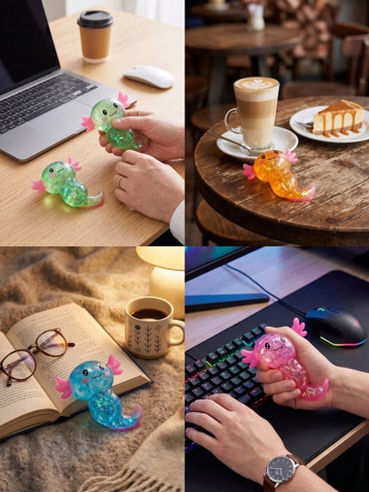 Cute Salamander Soft Rubber Squeeze Toy, Shiny Salamander Sensory Stress Relief Toy, Slow Rebound Pressure Relief Toy, Suitable For Teens And Adults, Cute Desk Decor, Relaxing Squeeze Toy, Halloween P