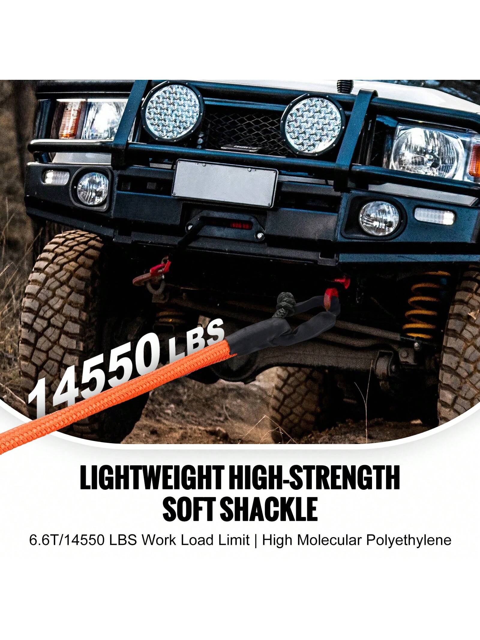 D-Ring Shackle, Synthetic Soft Shackle, Recovery Shackle, 2/4 Pack Alloy Steel Shackles Break Strength With Screw Pin, Isolators & Washers, With Extra Sleeves & Storage Bag For UTV, ATV, Trucks, Heavy