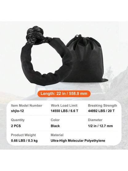 D-Ring Shackle, Synthetic Soft Shackle, Recovery Shackle, 2/4 Pack Alloy Steel Shackles Break Strength With Screw Pin, Isolators & Washers, With Extra Sleeves & Storage Bag For UTV, ATV, Trucks, Heavy