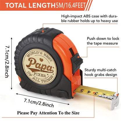 Dad's Favorite Engraved Tape Measure. You Are Made Of Unique And Durable ABS Resin, Featuring A Lock Design. A Perfect Father's Day, Birthday, And Christmas Gift For Woodworking And DIY Enthusiasts. A