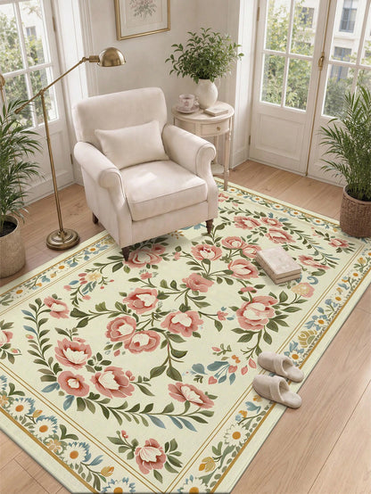 DAJIANG 1pc Flower Shaped Rug, Kitchen Rug, Hallway Rug, Suitable For Bathroom, Kitchen, Outdoor, Indoor, Corridor, Bedroom, Living Room, Bedside, Machine Washable, Easy To Clean, Entrance Mat, Non-Sl