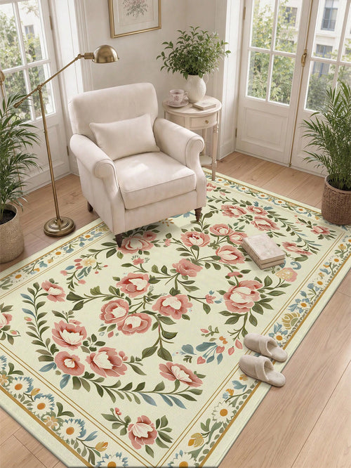 DAJIANG 1pc Flower Shaped Rug, Kitchen Rug, Hallway Rug, Suitable For Bathroom, Kitchen, Outdoor, Indoor, Corridor, Bedroom, Living Room, Bedside, Machine Washable, Easy To Clean, Entrance Mat, Non-Sl