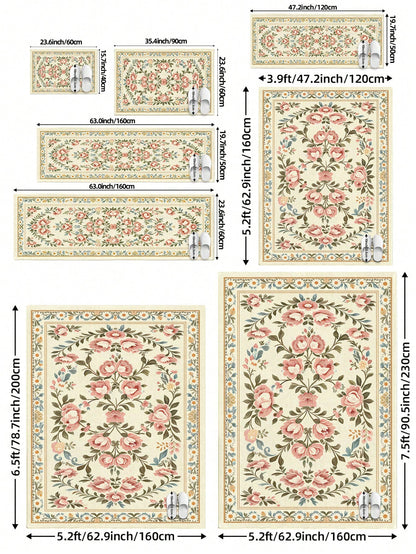 DAJIANG 1pc Flower Shaped Rug, Kitchen Rug, Hallway Rug, Suitable For Bathroom, Kitchen, Outdoor, Indoor, Corridor, Bedroom, Living Room, Bedside, Machine Washable, Easy To Clean, Entrance Mat, Non-Sl