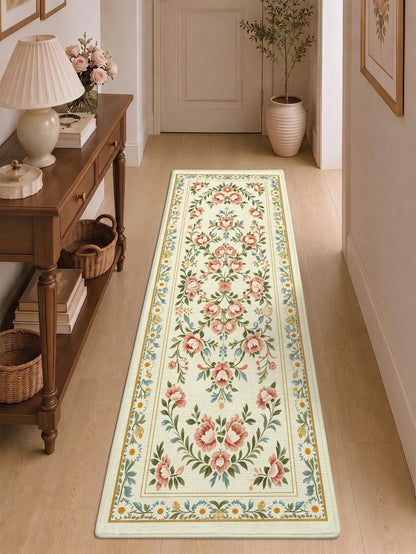 DAJIANG 1pc Flower Shaped Rug, Kitchen Rug, Hallway Rug, Suitable For Bathroom, Kitchen, Outdoor, Indoor, Corridor, Bedroom, Living Room, Bedside, Machine Washable, Easy To Clean, Entrance Mat, Non-Sl