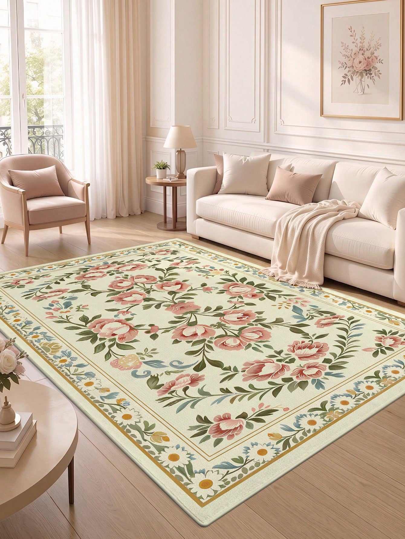 DAJIANG 1pc Flower Shaped Rug, Kitchen Rug, Hallway Rug, Suitable For Bathroom, Kitchen, Outdoor, Indoor, Corridor, Bedroom, Living Room, Bedside, Machine Washable, Easy To Clean, Entrance Mat, Non-Sl