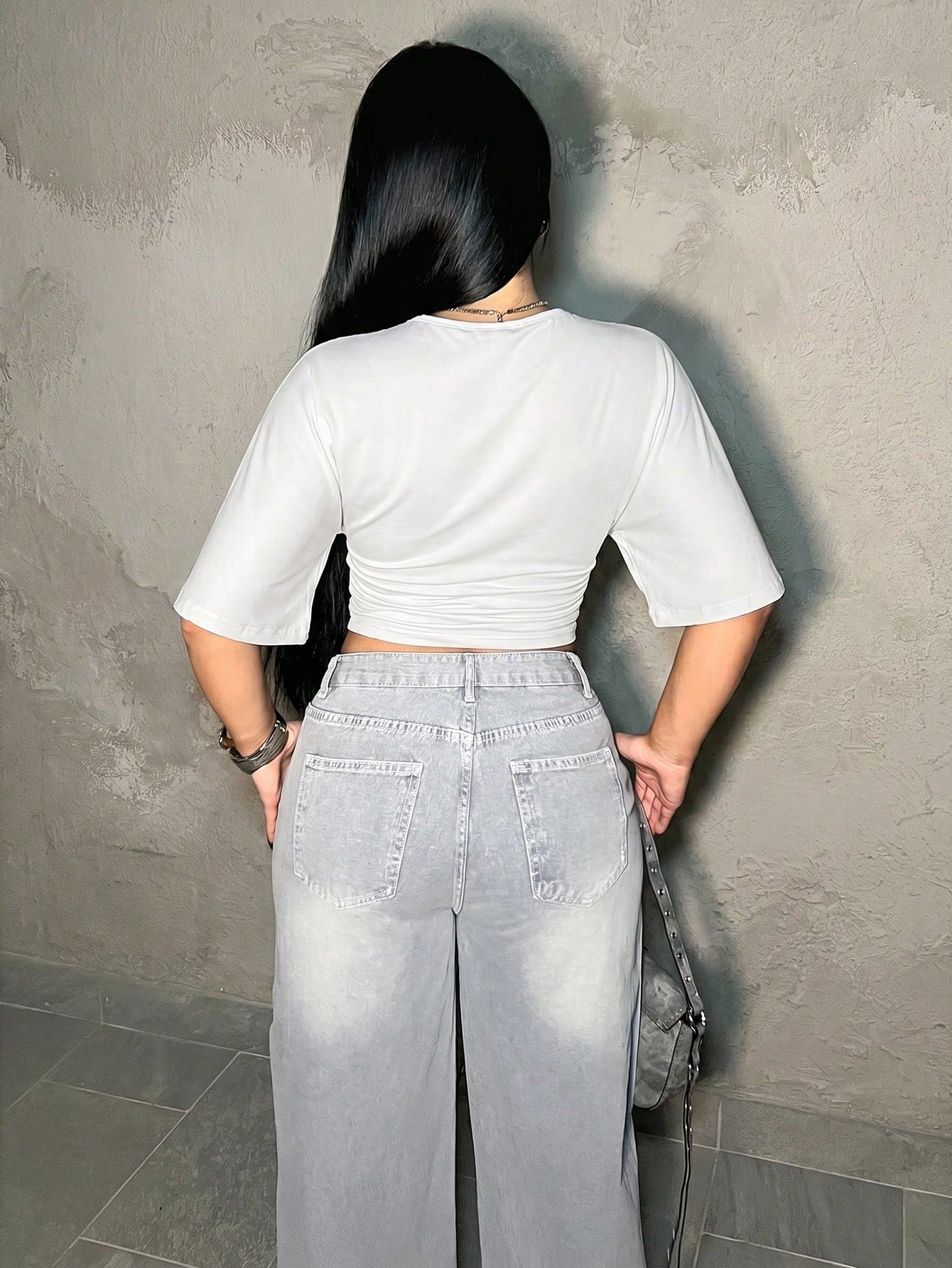 Dayanna Comas Casual Solid Color Batwing Sleeve Cropped T-Shirt, Summer,White Shirt Formal Occasion, Special Occasion Re-Wearable Butterfly Sleeve Comfortable Soft Breathable