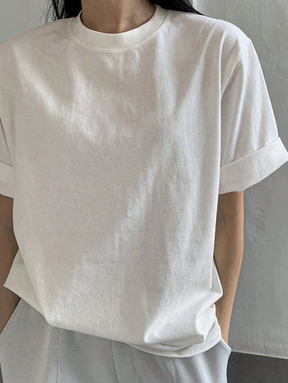 DAZY Solid Round Neck Tee Oversized T-Shirt