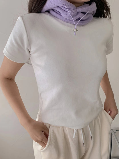 DAZY Solid Round Neck Tee Summer,Business Casual Women