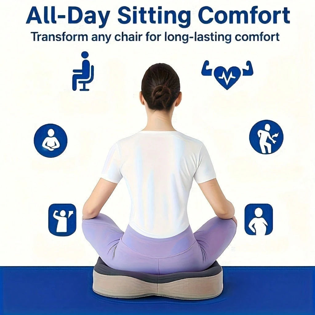 Decompression Cushion, Suitable For Office/Home Chairs, Ultra-Dense Memory Foam, Ergonomic Oval Design To Support Thighs And Hips, Improve Posture, Comfortable Seat All Day Long, Mother's Day Gift