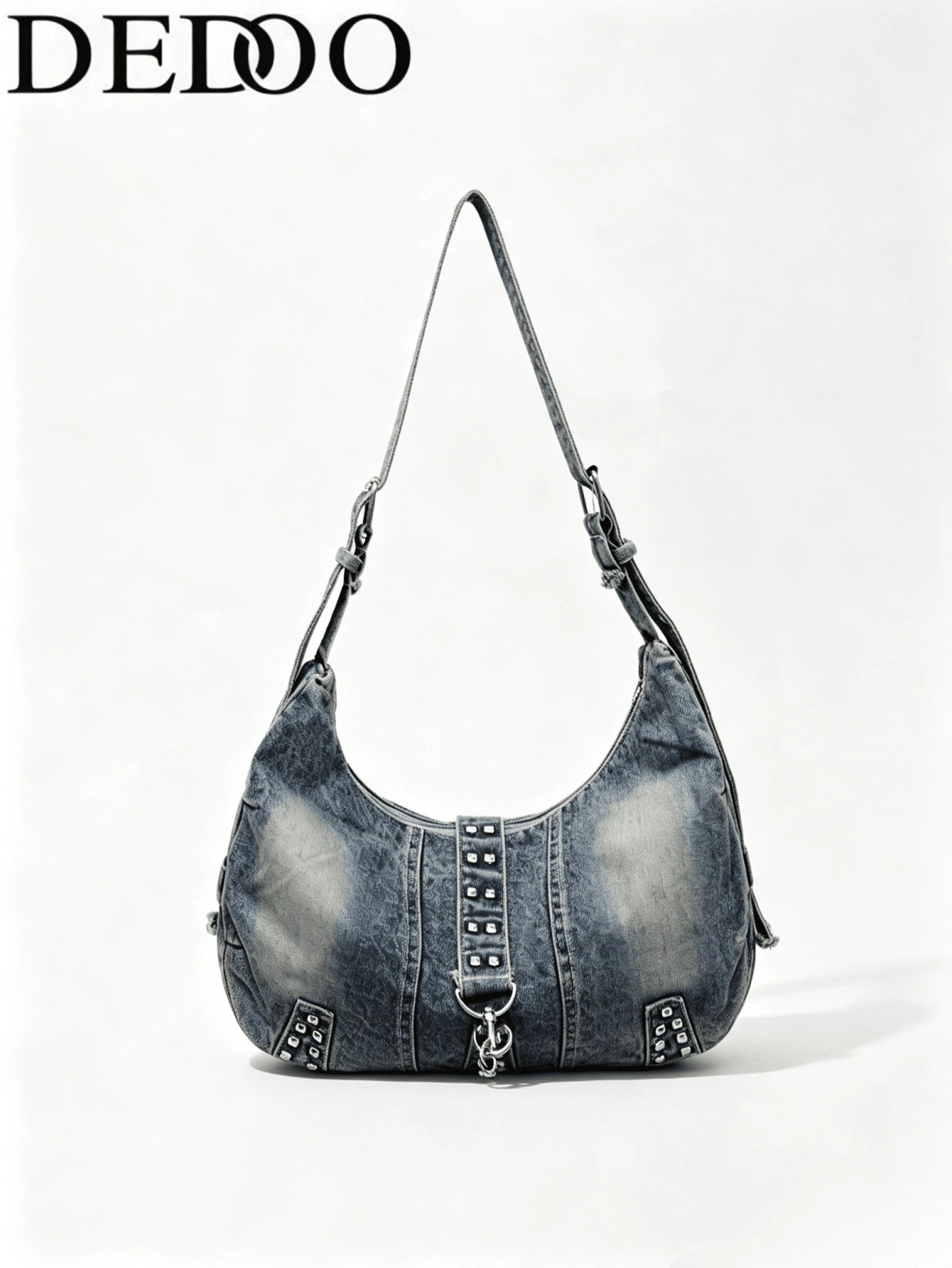 Dedoo Vintage Shoulder Crossbody Bag, Rivet Adjustable Strap Casual Daily Handbag, Large Capacity, School Backpack, Suitable For University Campus