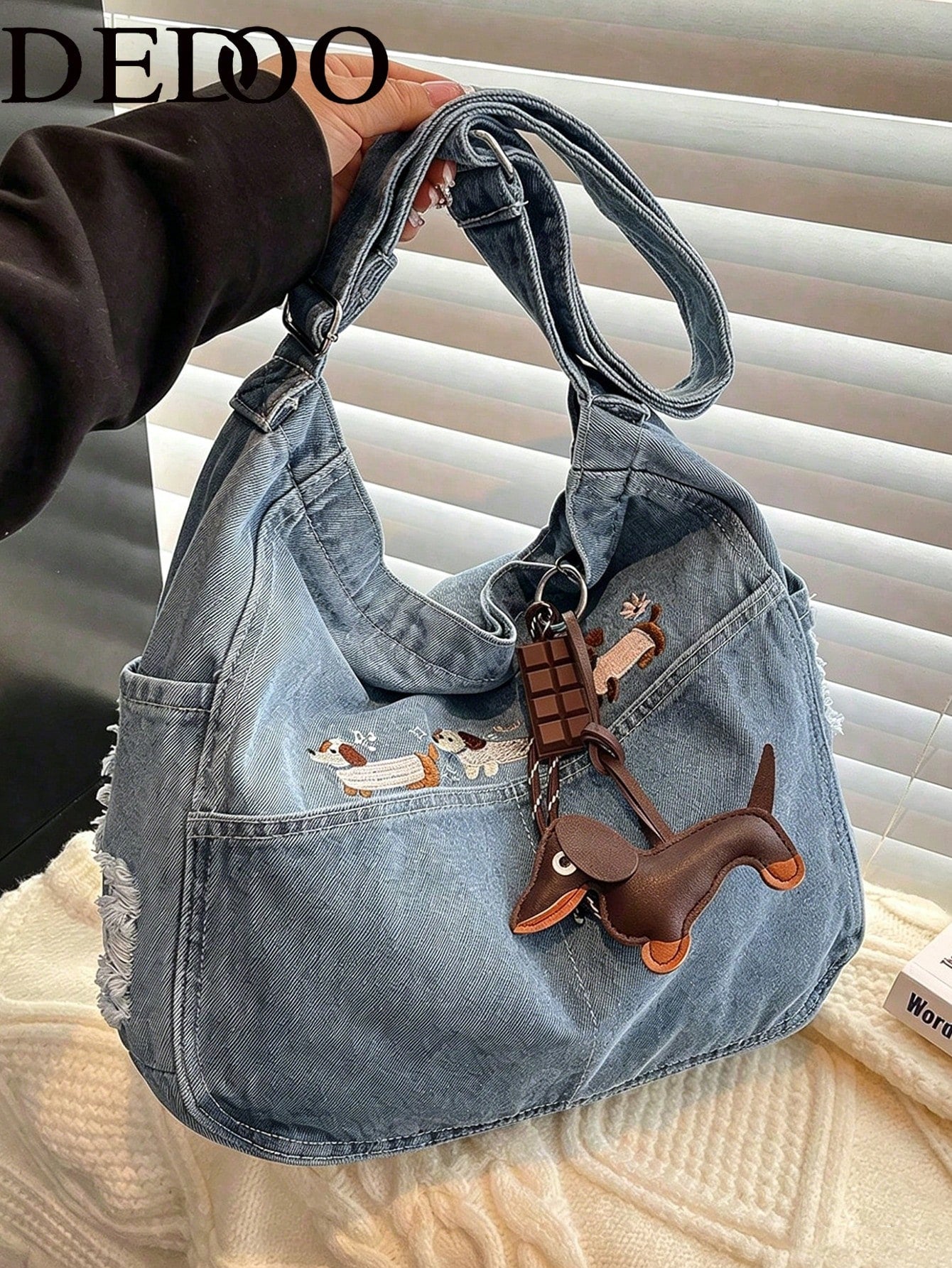 Dedoo Vintage Shoulder Crossbody Bag, Rivet Adjustable Strap Casual Daily Handbag, Large Capacity, School Backpack, Suitable For University Campus