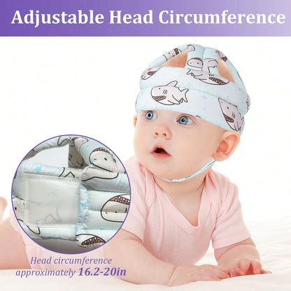 DEEZOMO Baby Head Protector Adjustable Toddler Safety Helmet, Anti-Collision Kids Head Cushion Bumper With Hook And Loop Closure For Crawling Walking