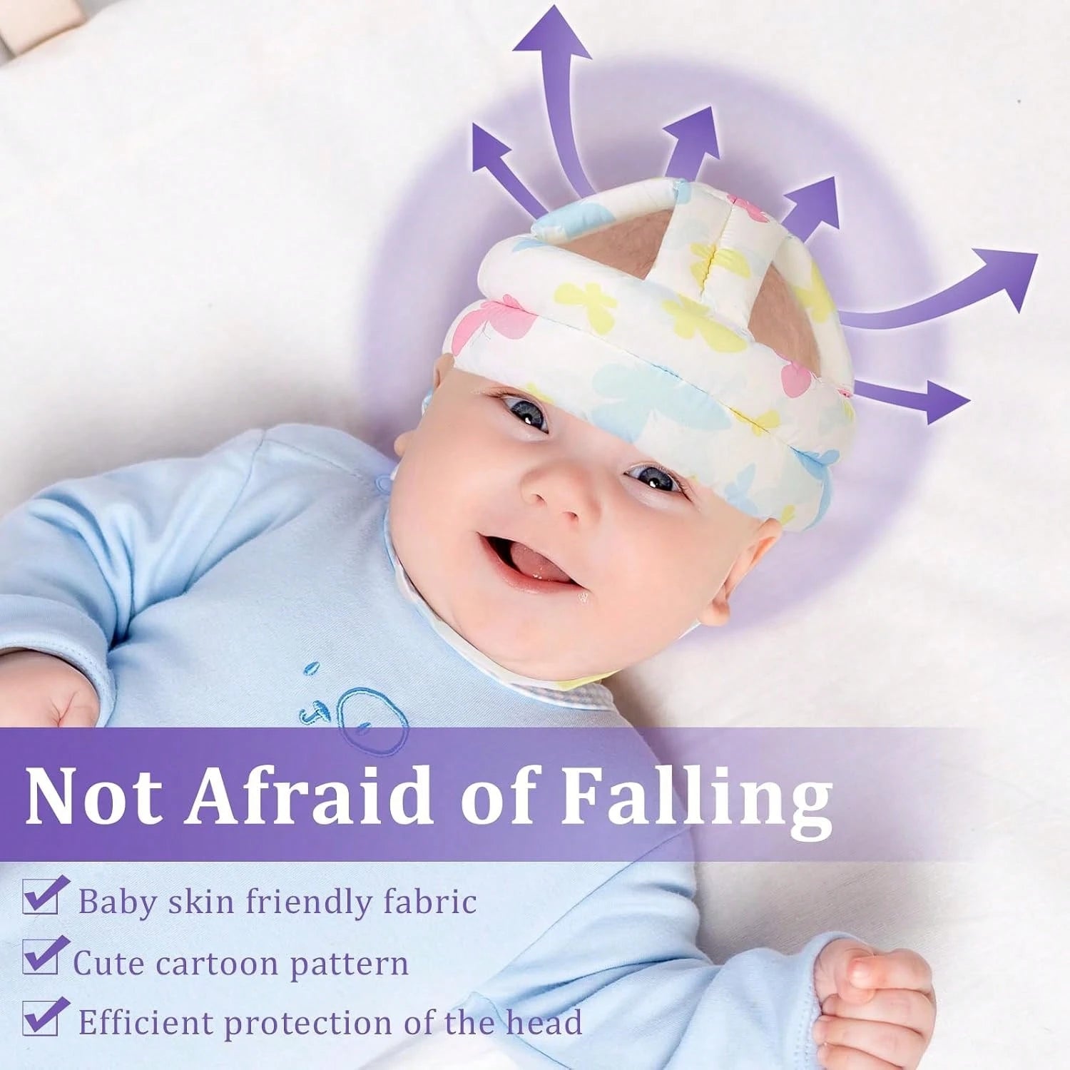 DEEZOMO Baby Head Protector Adjustable Toddler Safety Helmet, Anti-Collision Kids Head Cushion Bumper With Hook And Loop Closure For Crawling Walking