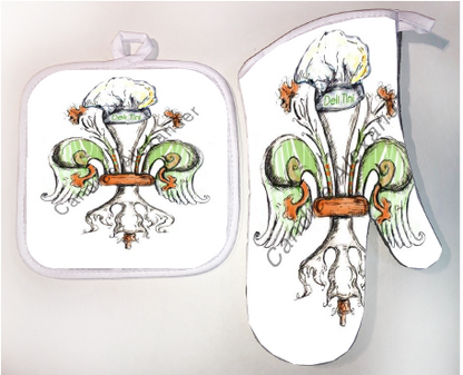 Pot Holder & Oven Mitt Set