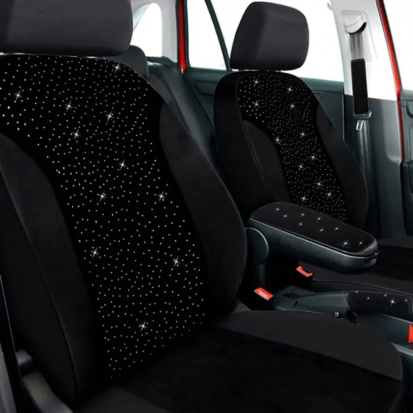 Diamond Black Car Seat Covers 9pcs 5 Seater Breathable All Season Comfort Stylish Design For Cars SUVs Trucks